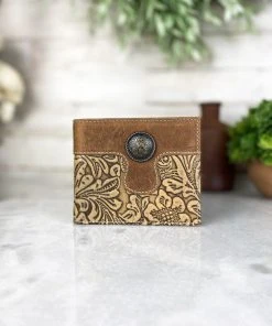 Myra Tan Floral Embossed Bi-Fold Wallet >> MEGA SALE <<