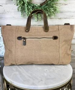 Sixtease Tan Vintage Floral Messenger Handbag