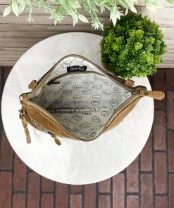 Myra Handbags & Wallets Tan & Blue Western Rug Crossbody