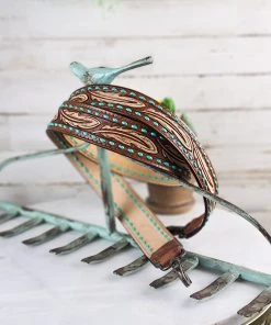 American Darling Teal Buckstitch Feather Purse Strap Handbags & Wallets