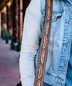 American Darling Teal Buckstitch Feather Purse Strap Handbags & Wallets