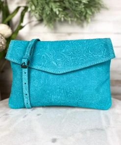 American Darling Teal Embossed Envelope Handbag | MEGA SALE | Stylish & Elegant -The Cinchy Cowgirl Store TealEmbossedEnvelopeHandbag4 1080x