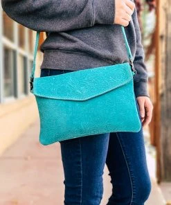 American Darling Teal Embossed Envelope Handbag >> MEGA SALE <<