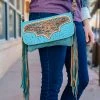 Myra Teal Nostalgic Fringe Crossbody >> MEGA SALE <<