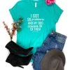 The Cinchy Cowgirl Teal Problems Dog Short Sleeve Tee