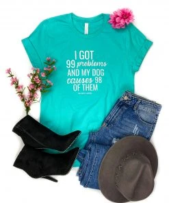 The Cinchy Cowgirl Teal Problems Dog Short Sleeve Tee