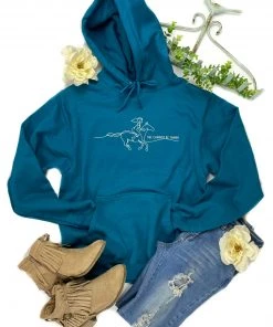 The Cinchy Cowgirl Teal She Cannot Be Tamed Hoodie Clothing