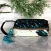 Myra Handbags & Wallets Teal Splatter Cowhide Cosmetic Travel Bag