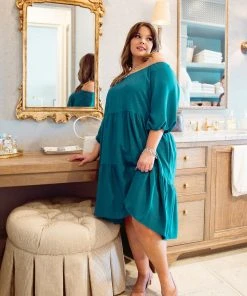 Ave Shops Teal Tiers Dress
