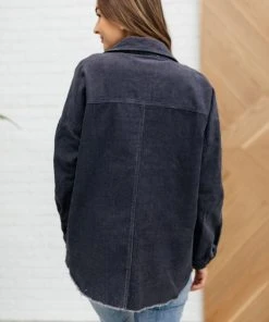 Ave Shops Clothing Tell Me After School Shacket In Gunmetal