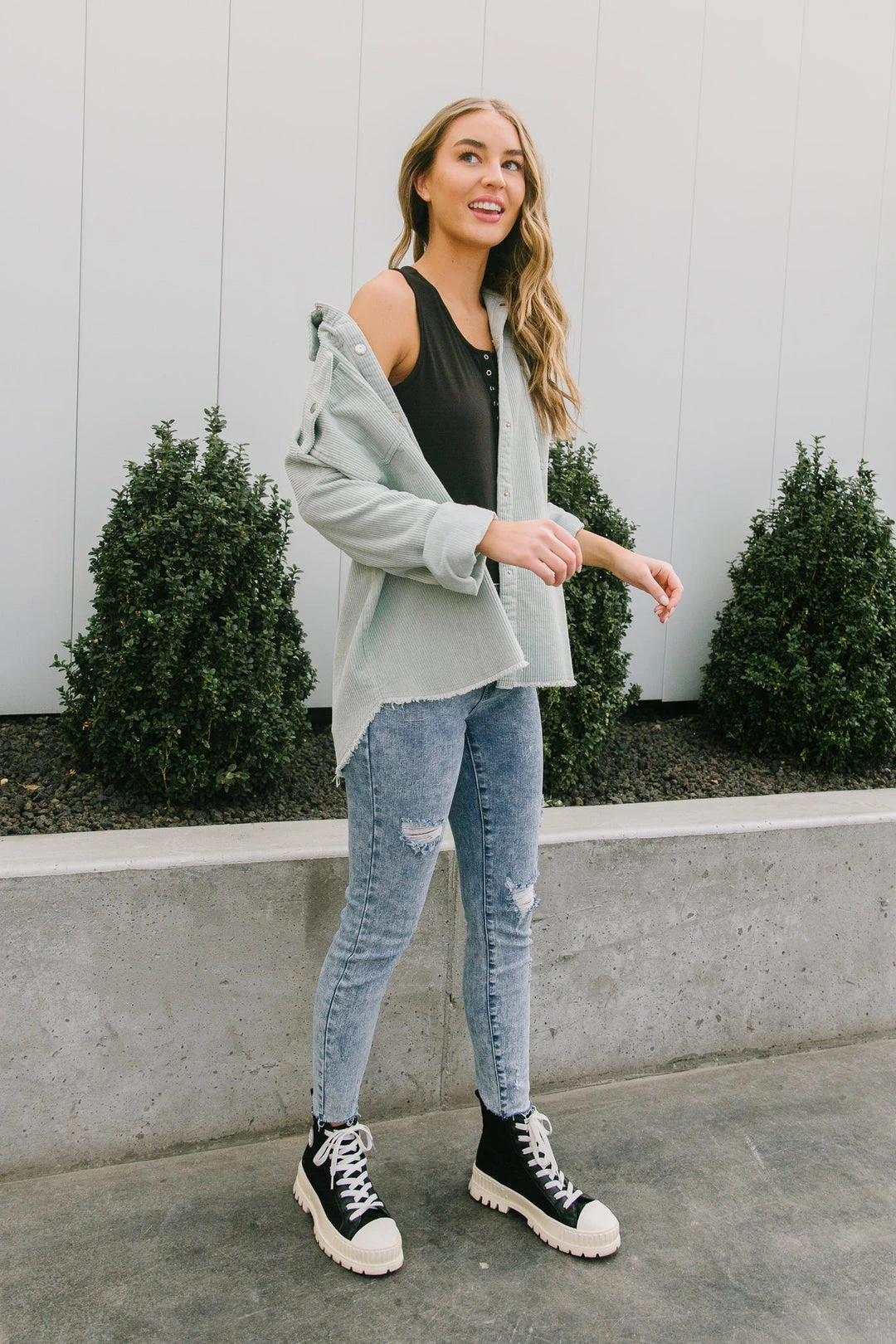 Ave Shops Tell Me After School Shacket In Mist - Stylish Long Sleeve Top for Women 13 Ave Shops Tell Me After School Shacket In Mist