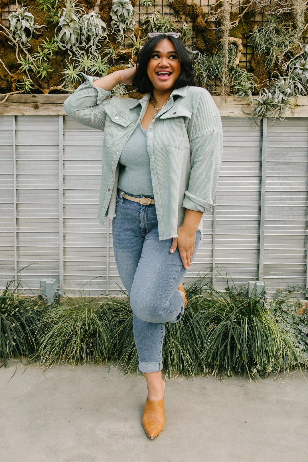 Ave Shops Tell Me After School Shacket In Mist - Stylish Long Sleeve Top for Women 6 Ave Shops Tell Me After School Shacket In Mist