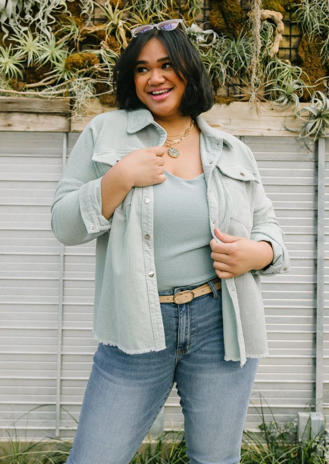 Ave Shops Tell Me After School Shacket In Mist - Stylish Long Sleeve Top for Women 3 Ave Shops Tell Me After School Shacket In Mist