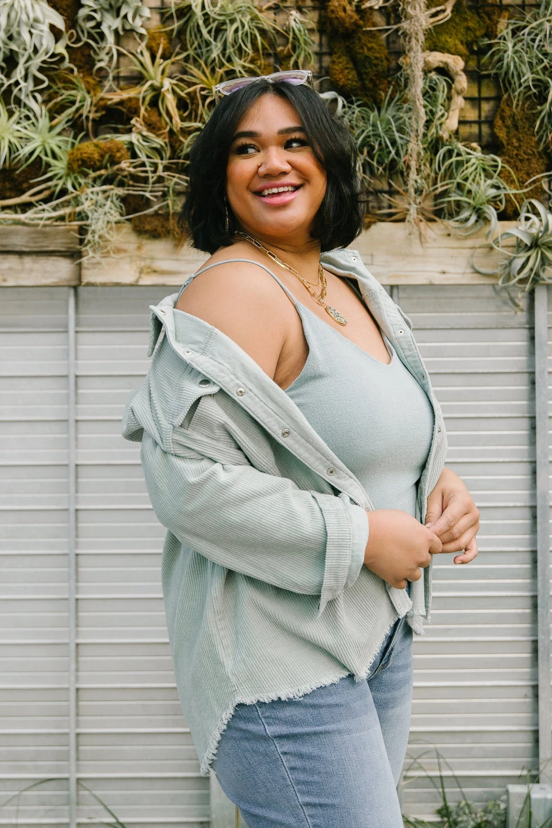 Ave Shops Tell Me After School Shacket In Mist - Stylish Long Sleeve Top for Women 10 Ave Shops Tell Me After School Shacket In Mist