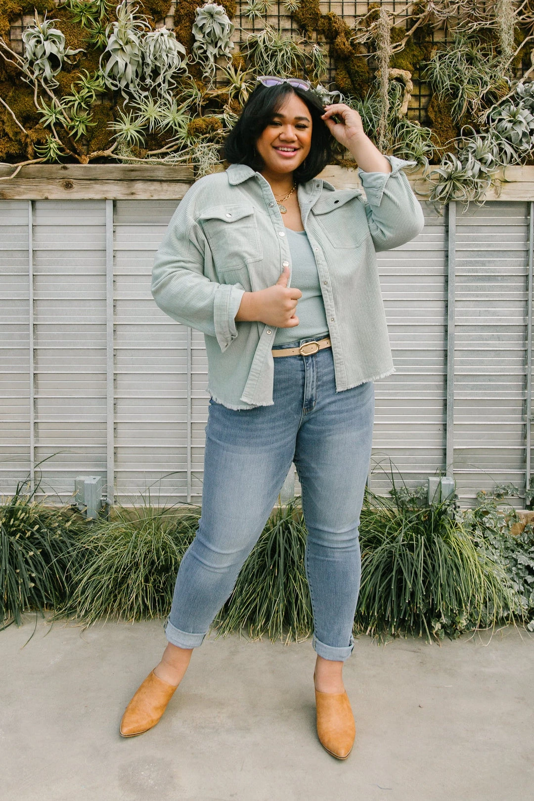 Ave Shops Tell Me After School Shacket In Mist - Stylish Long Sleeve Top for Women 8 Ave Shops Tell Me After School Shacket In Mist