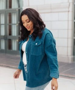 Ave Shops Tell Me After School Shacket In Teal