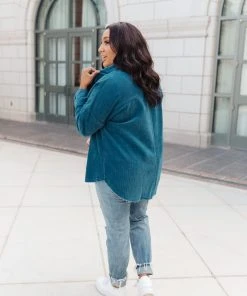 Ave Shops Tell Me After School Shacket In Teal