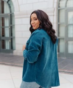 Ave Shops Tell Me After School Shacket In Teal