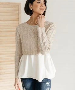 Ave Shops The Janessa Cropped Sweater Top