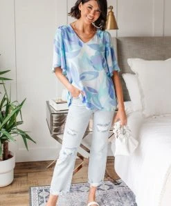 Ave Shops The Tropics Top In Blue Clothing