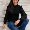 Ave Shops Thrills And Frills Mock Neck Sweater In Black Clothing