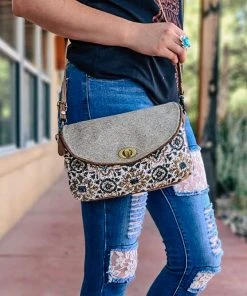 Myra Timely Pattern & Cowhide Crossbody Handbag Handbags & Wallets
