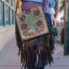 American Darling Tooled Cactus Fringe Crossbody Handbag Handbags & Wallets