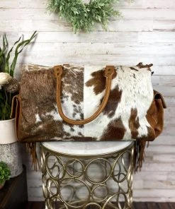 American Darling Tooled Cowhide Concho Weekender Bag