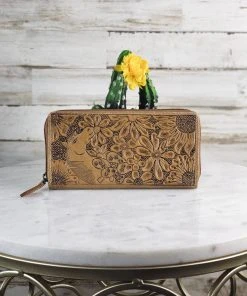 Myra Tooled Horse & Floral Zip Wallet Handbags & Wallets