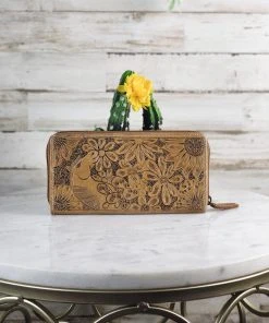 Myra Tooled Horse & Floral Zip Wallet Handbags & Wallets