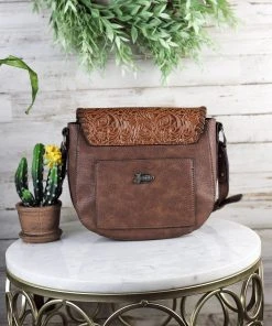 Trenditions Handbags & Wallets Tooled Leather Cowgirl Times Crossbody Handbag