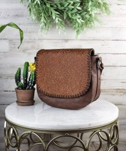 Trenditions Handbags & Wallets Tooled Leather Cowgirl Times Crossbody Handbag