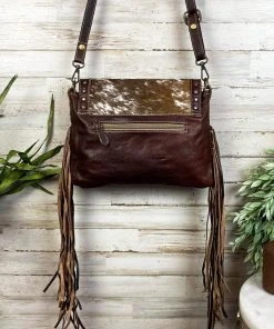 Myra Tooled Leather Cowhide Fringe Crossbody Handbag - Stylish & Durable 15 Myra Tooled Leather Cowhide Fringe Handbag Handbags & Wallets