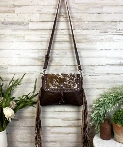 Myra Tooled Leather Cowhide Fringe Crossbody Handbag - Stylish & Durable 14 Myra Tooled Leather Cowhide Fringe Handbag Handbags & Wallets