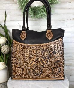 American Darling Tooled Ventures Brown Leather Handbag