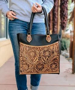 American Darling Tooled Ventures Brown Leather Handbag