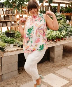 Ave Shops Tropical Rain Sleeveless Top Clothing