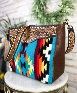 American Darling Turquoise Multi Color Aztec Conceal Carry Handbag