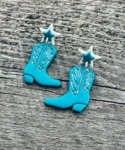 Ember Moon >> MEGA SALE << Turquoise Boot Clay Earrings