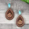 Blue Tortoise Jewelry Turquoise Hawaii Days Leather Earrings