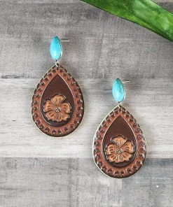Blue Tortoise Jewelry Turquoise Hawaii Days Leather Earrings