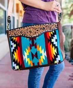 American Darling Turquoise Multi Color Aztec Conceal Carry Handbag