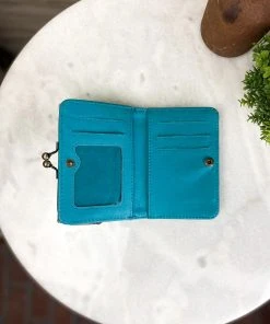 Myra Turquoise Petals Vintage Small Wallet Handbags & Wallets