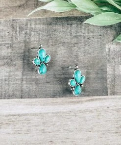 Blue Tortoise Turquoise Small Post Earrings Jewelry