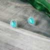 Blue Tortoise Jewelry Turquoise Teardrop Post Earrings