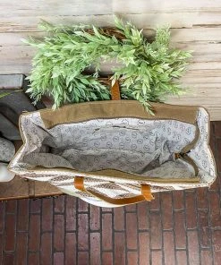 Myra Two Tone Geometrical Cowhide Weekender Bag