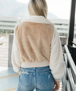 Ave Shops Two Toned Teddy Bear Jacket