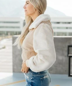 Ave Shops Two Toned Teddy Bear Jacket