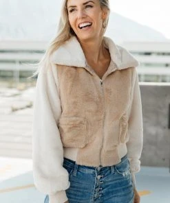 Ave Shops Two Toned Teddy Bear Jacket