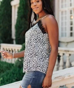 Ave Shops New Arrivals Spots N Lace Camisole In White